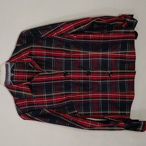 Randy Kemper Women's Size 8 Plaid Irridesant Long Sleeve Buttondown